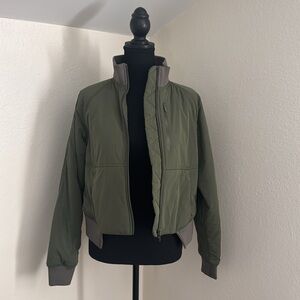 Lululemon Olive Green Women's Cropped Insulated Bomber Jacket